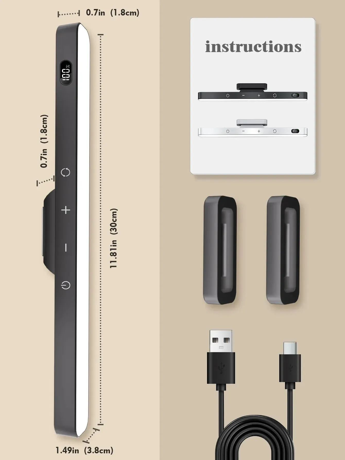 2500mah Magnetic Led Desk Lamp for Bedside
