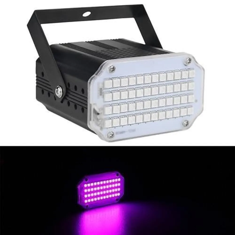 48 Led Rgb Uv White Strobe Lights Disco Dj Party Holiday Christmas Music
