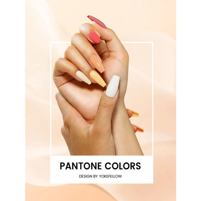 6PCS Fall Orange Yellow Glitter Gel Nail Polish Kit