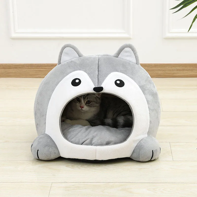Cozy Plush Cat Bed & Lounger