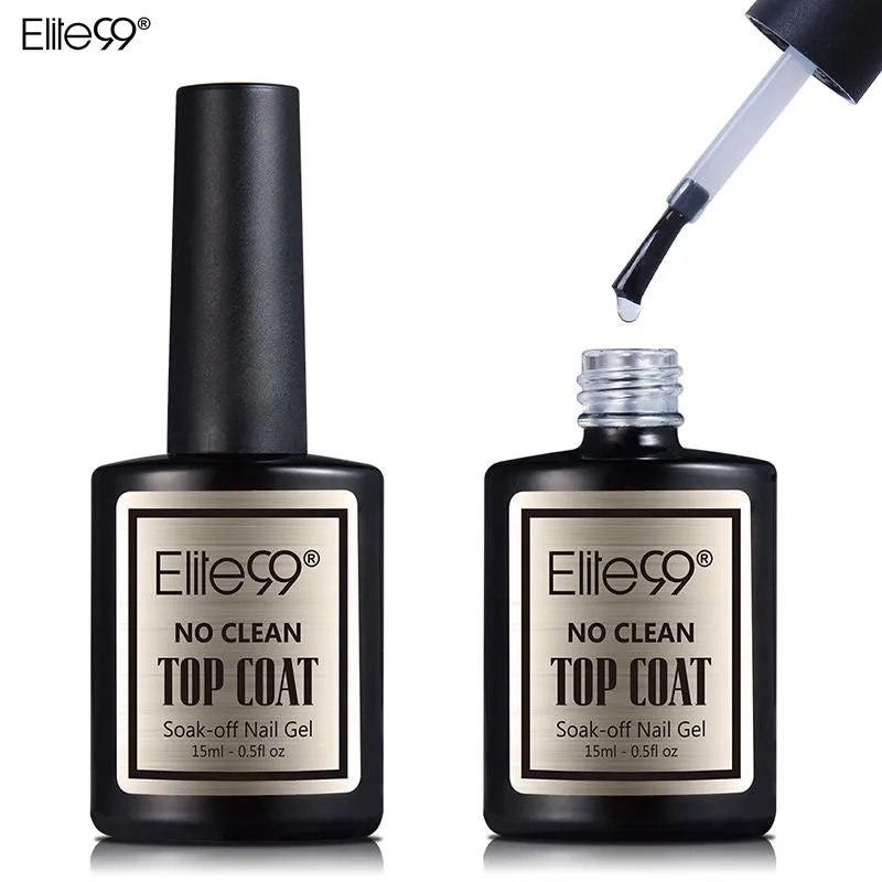 Elite99 15ml Soak Off UV Gel Nail Polish Base Coat   NO Wiping Top Coat Long Lasting Primer Foundation Gelpolish Nail Art Set