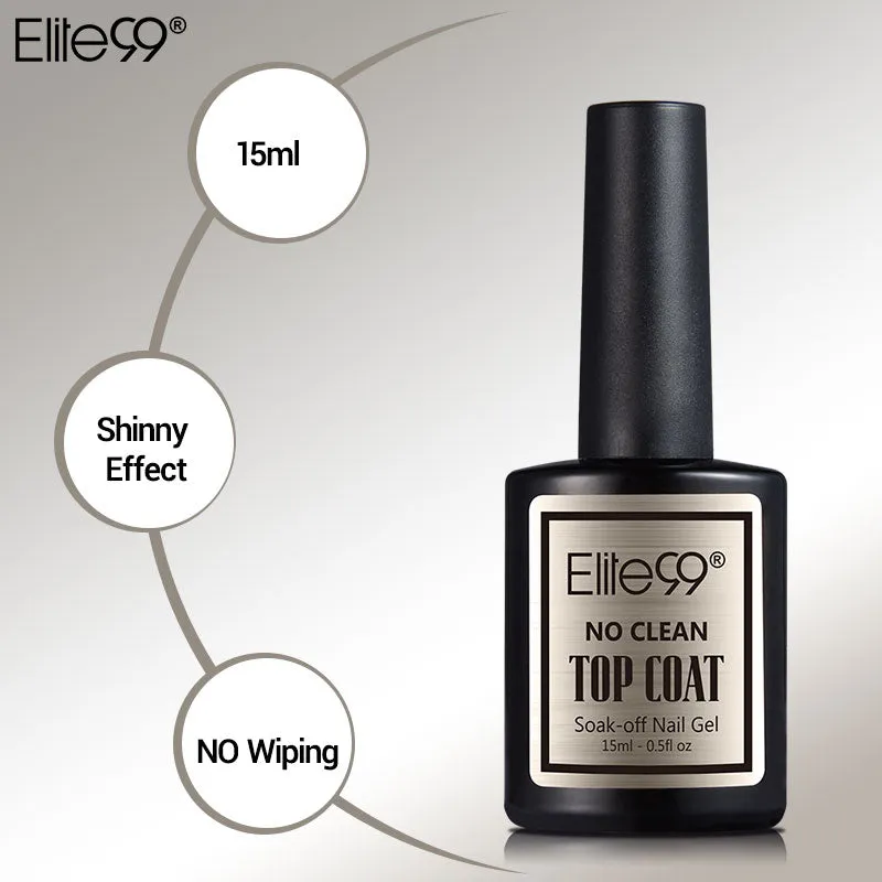 Elite99 15ml Soak Off UV Gel Nail Polish Base Coat   NO Wiping Top Coat Long Lasting Primer Foundation Gelpolish Nail Art Set