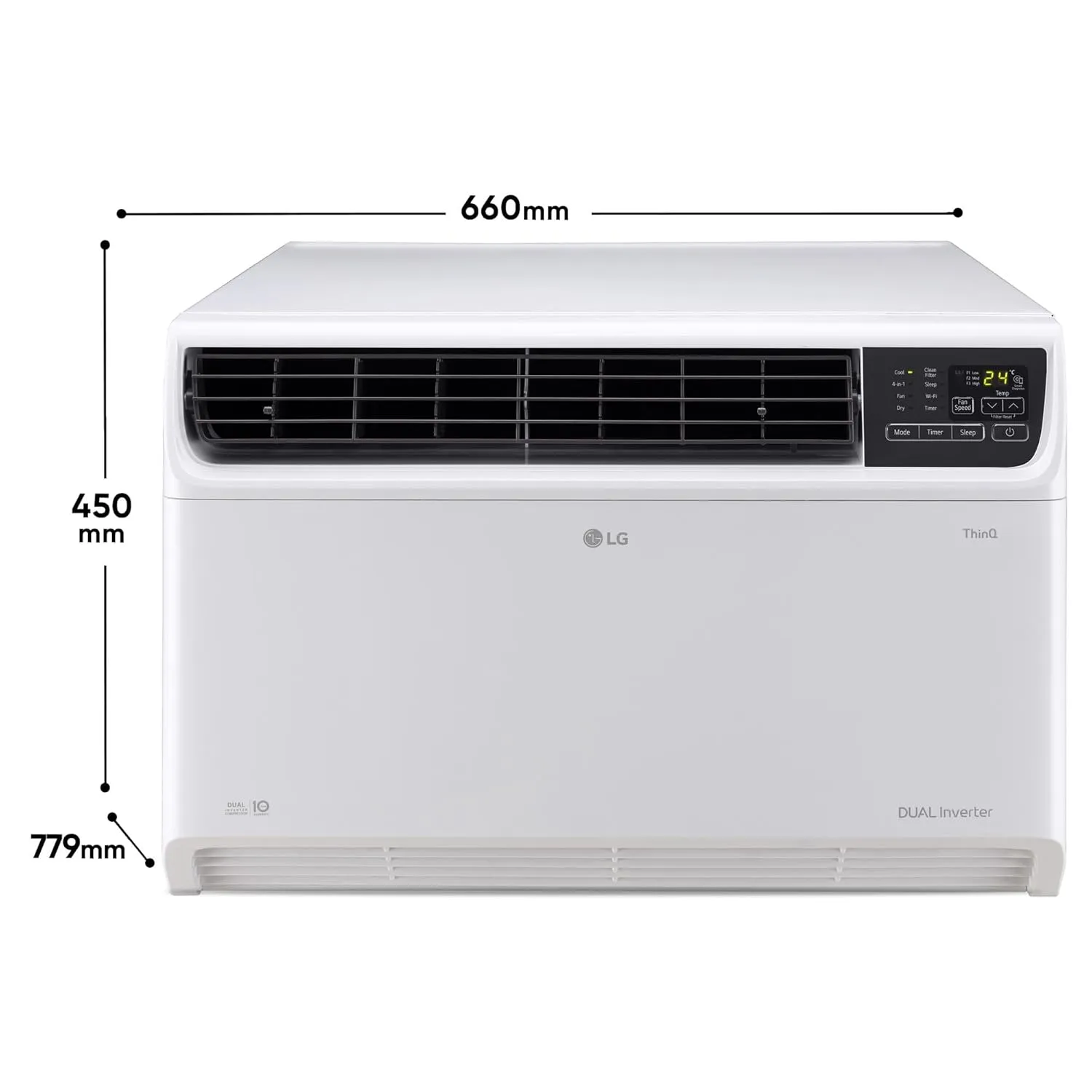 LG UW-Q24WWYA 2 Ton 4 Star Wi-Fi DUAL Inverter Window AC (Copper, Convertible 4-in-1 cooling, 4 Way Air Swing, HD Filter, 2025 White)