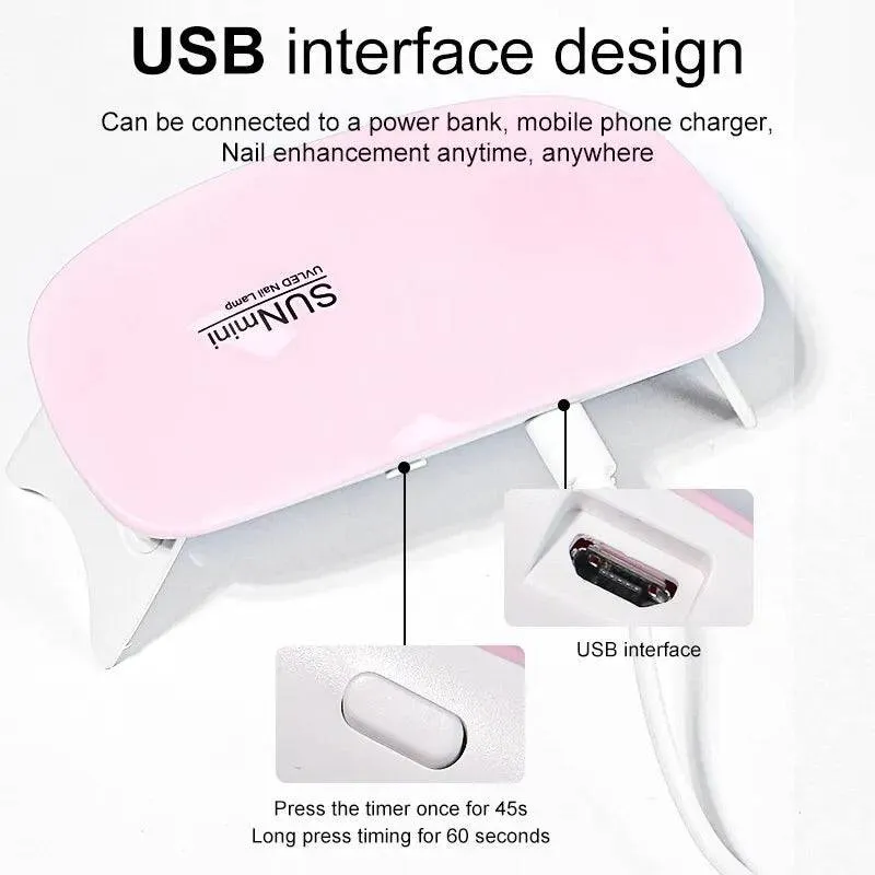 Nail Dryer Machine Portable 6 LED UV Manicure Lamp